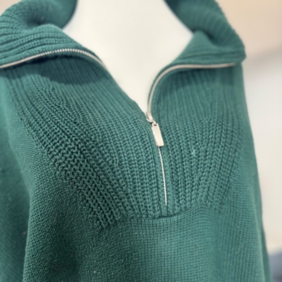 Green La Ligne quarter zip sweater: Large - Picture 3 of 5